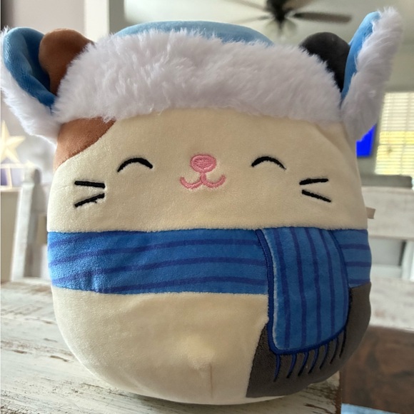 Other - Squishmallow Cam the Cat with Blue Scarf and Hat